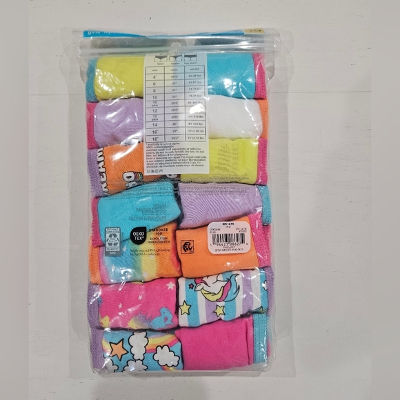 Wonder Nation Girls 14 Pack Multi Color Hipsters Panties Underwear Size 10 NEW - Picture 2 of 3